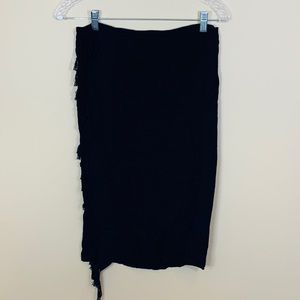 Black Frayed Scarf